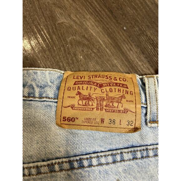 Vtg 1998 USA Levi's 560 Loose Fit Tapered Leg Denim Jeans Size 38x32 - Picture 11 of 12